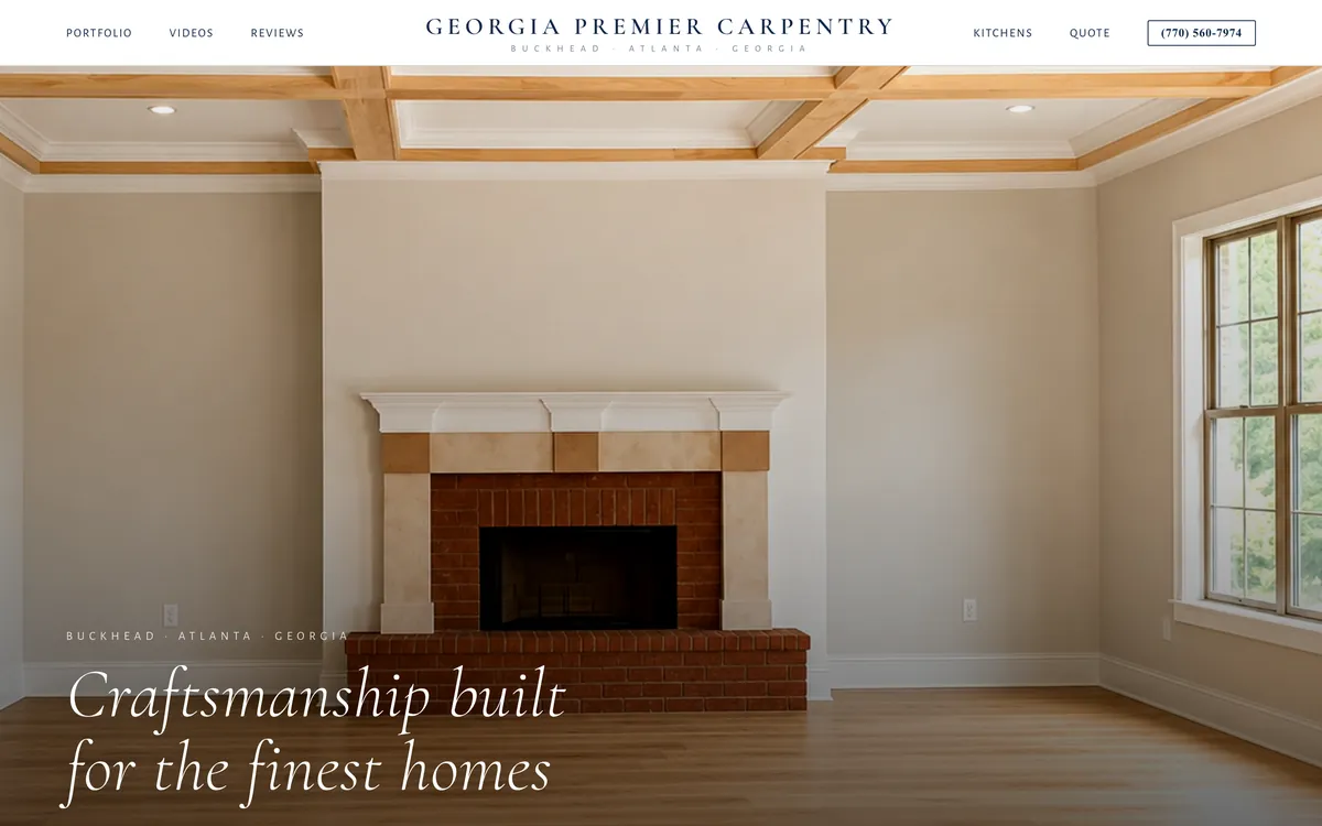 Screenshot of Georgia Premier Carpentry's website