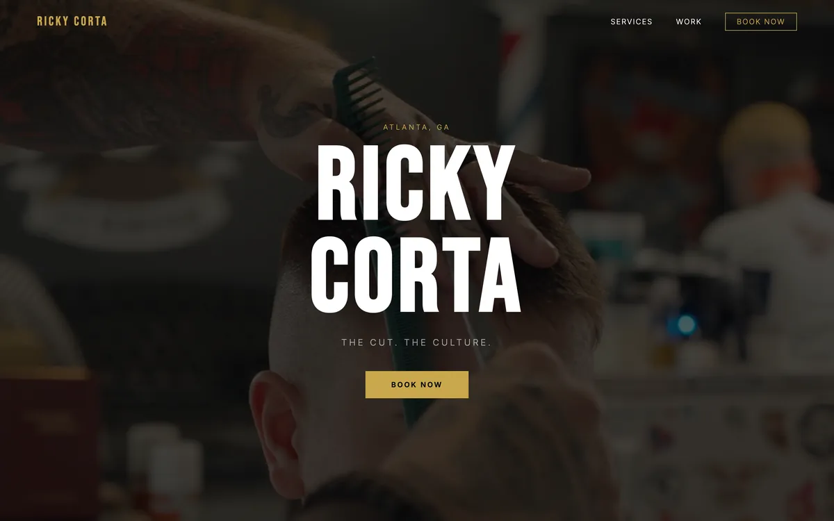 Screenshot of Ricky Corta's website
